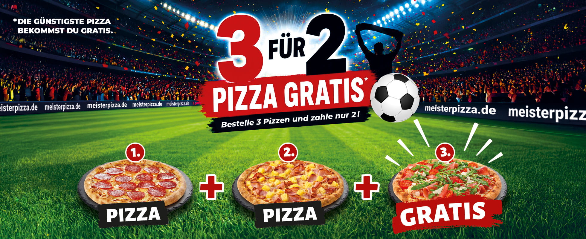 Aktion 3 pizzen für 2