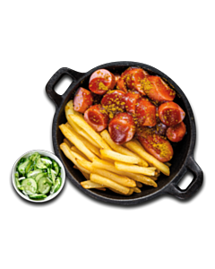 Riesen Currywurst mit Crunchy Fries
