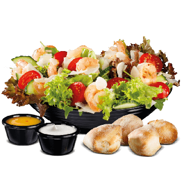 Black Tiger Salat mit Knoblauch-Garnelen