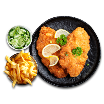 Meister-Schnitzel mit Crunchy Fries